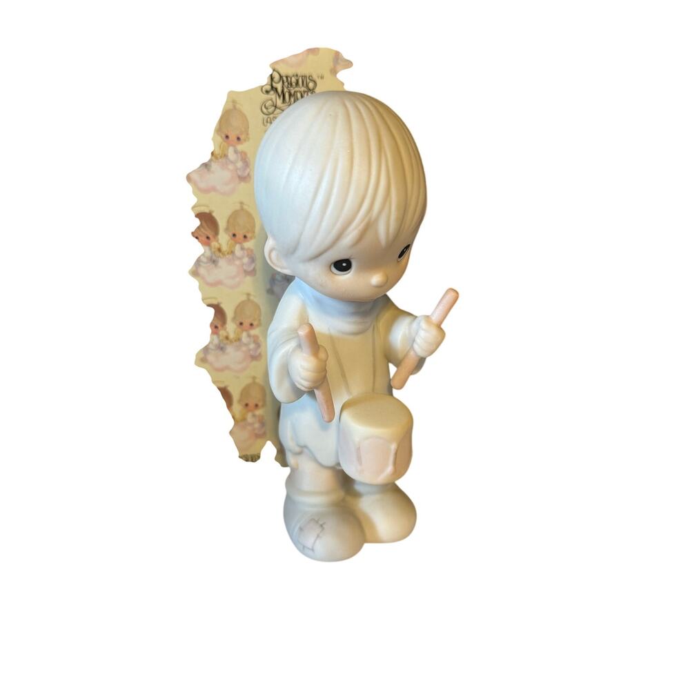 Vintage 1982 Precious Moments I'll Play My Drum For Him Figurine E-2360